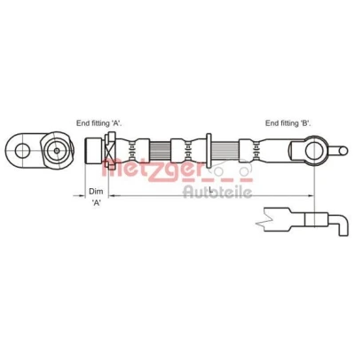 Kuva METZGER 4110002 Jarruletku 527 F10x1 TOYOTA: Yaris I Hatchback