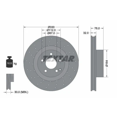Kuva TEXTAR PRO+ 92099205 Jarrulevyt MERCEDES BENZ: S sarja Sedan, Coupe