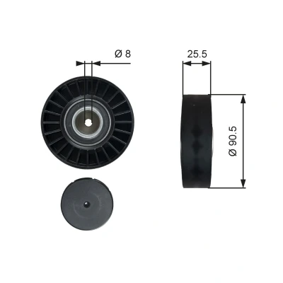 Kuva GATES FleetRunner Micro V Kit T36005 Ohjainrulla VOLKSWAGEN: Transporter 4 Bus, 4, Corrado
