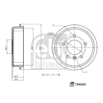 Kuva FEBI BILSTEIN 184060 Jarrurumpu Taka akseli 220