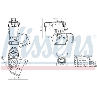 Kuva NISSENS 98347 EGR Venttiili ilman pakokaasukierr. jäähdytintä FORD: MONDEO 3 Kombi, Stufenheck,