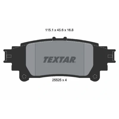 Kuva TEXTAR 2552501 Jarrupalat Ei kulumisenilmaisimelle LEXUS: IS 3, GS IV