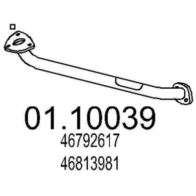 Kuva MTS 01.10039 Pakoputki 770 Edessä keskiäänenvaimentajalle FIAT: Stilo Multi Wagon, Hatchback