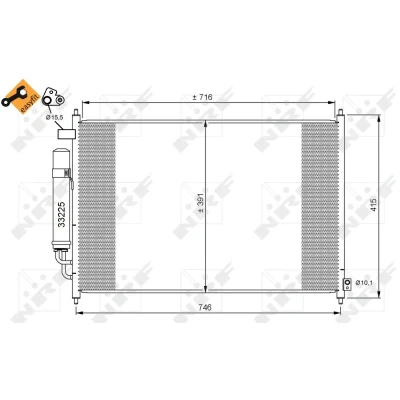 Kuva NRF EASY FIT 35867 Ilmastoinnin Lauhdutin Vedenerottimella, Tiivisterenkaalla 15,5 10,1 Alumiini 716 HONDA: FR V