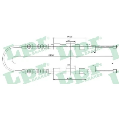 Kuva LPR C0175B Käsijarruvaijeri 2825/875+875 Rumpujarru FIAT: Ducato II Flatbed Kuorma auto/Alusta, Van, Bussi, CITROËN: Jumper I Van