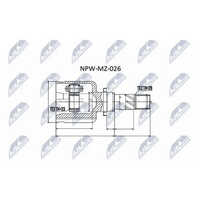Kuva NTY NPW MZ 026 Vetonivel Automaattivaihteisto Vaihteiston puoli MAZDA: 3 Sedan