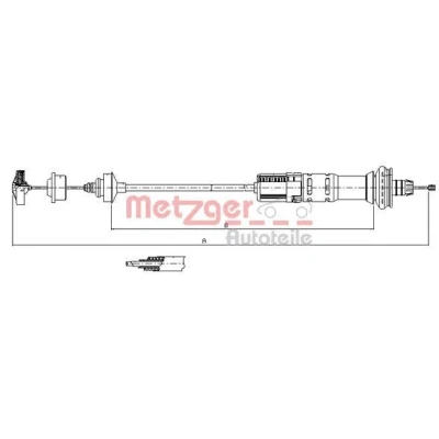 Kuva METZGER 11.3028 Kytkinvaijeri Automaattisella säädöllä COFLE PEUGEOT: 206 SW