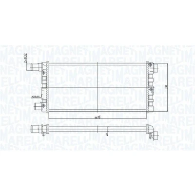 Kuva MAGNETI MARELLI 350213185200 Jäähdytin 467 230 23 Jäähdytysrivat mekaan. kiinnitetyt FIAT: Seicento / 600 Hatchback, Cinquecento