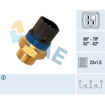 Kuva Lämpökytkin, jäähdyttimen puhallin OPEL, RENAULT OE 21200 93J00, 93J01, 93J10
