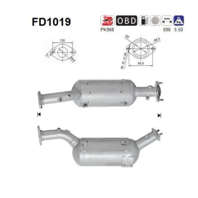 Kuva AS FD1019 Hiukkassuodatin Kordieriitti