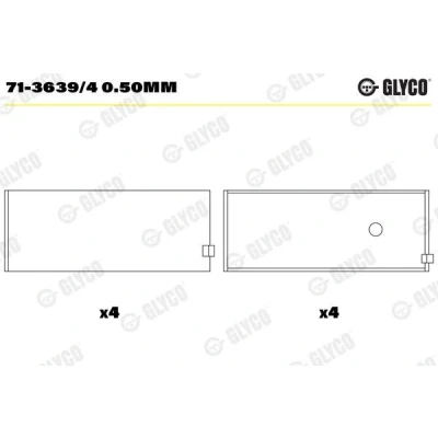 Kuva GLYCO 71 3639/4 0.50mm Kiertokangen Laakeri OPEL: Insignia A Sports Tourer, Ascona B Sedan, Manta Sedan