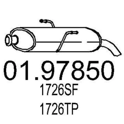 Kuva MTS 01.97850 Takaäänenvaimennin 700 PEUGEOT: 206 Hatchback