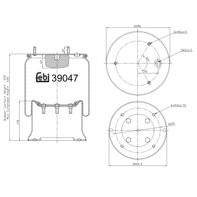 Kuva FEBI BILSTEIN 39047 Metallipalje, ilmajousitus VOLVO: FL 7