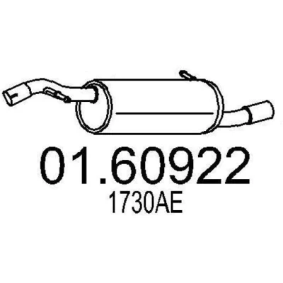 Kuva MTS 01.60922 Takaäänenvaimennin 1100mm PEUGEOT: 207 SW, Hatchback