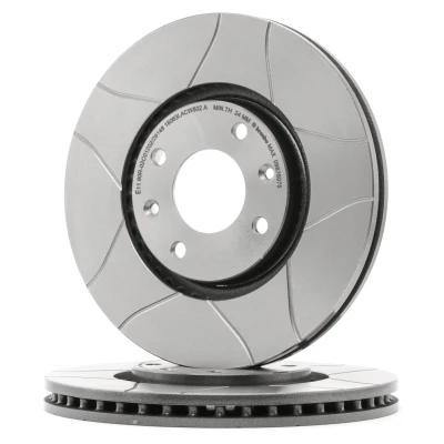 Kuva BREMBO MAX LINE 09.8760.75 Jarrulevyt 283 26 4 tuuletettu sisältä, lovella pinnoitettu Ruuveilla PEUGEOT: 308 I Hatchback, SW, 3008