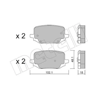 Kuva METELLI 22 1331 0 Jarrupalat Ilman kulumisenilmaisinta