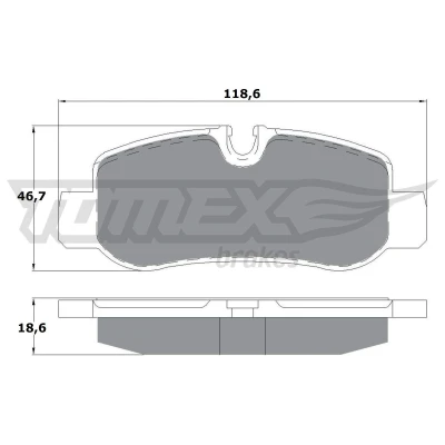 Kuva TOMEX brakes TX 17 81 Jarrupalat Taka akseli Kulumisenilmaisemelle MERCEDES BENZ: Vito Van, Tourer, Mixto