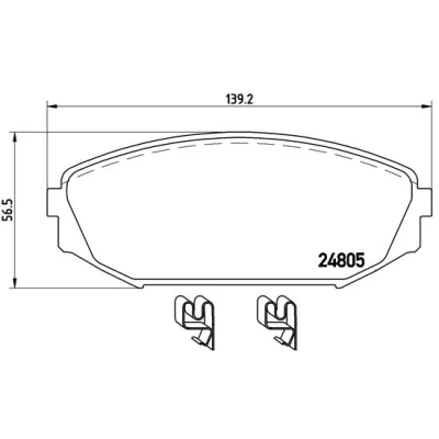 Kuva BREMBO P 28 049 Jarrupalat akustisella kulumavaroittimella Ilman tarvikkeita