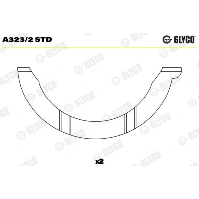 Kuva GLYCO A323/2 STD Välilevy, Kampiakseli NISSAN: Navara Pick up
