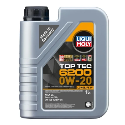 Kuva Liqui Moly Top Tec 6200 0W 20 1l Moottoriöljy 20787 VOLKSWAGEN: Polo V Hatchback, Passat B8 Variant, Sedan, SKODA: Octavia 3 Combi