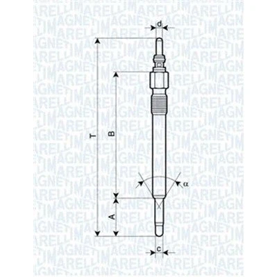 Kuva MAGNETI MARELLI 062900057304 Hehkutulppa 11V 10A M10X1 JEEP: Cherokee III, CHRYSLER: VOYAGER 4