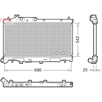 Kuva DENSO DRM36027 Jäähdytin 686mm 342mm 25mm