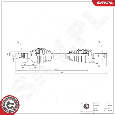 Kuva Vetoakseli, Etuakseli, vasen, oikea Esen skv 40SKV007 cadillac, opel, saab, vauxhall OE 13109194, 13166587, 13166590