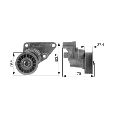 Kuva GATES T38158 Kiristysrulla FleetRunner Micro V Stretch Fit HUMMER: H2 SUV, CHEVROLET: Silverado 1500 II, CADILLAC: Escalade III