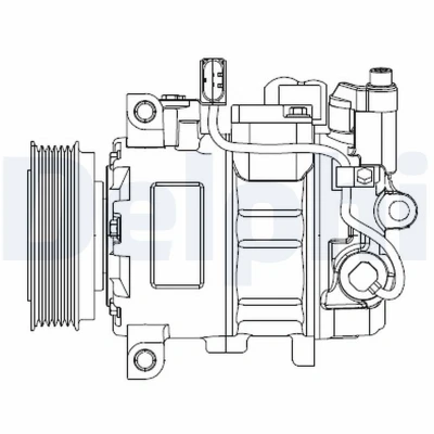 Kuva DELPHI CS20476 Ilmastoinnin Kompressori 6SEU14 PAG 46 kompressoriöljyllä VOLKSWAGEN: Transporter 5, Multivan 5 (7HM, Bus