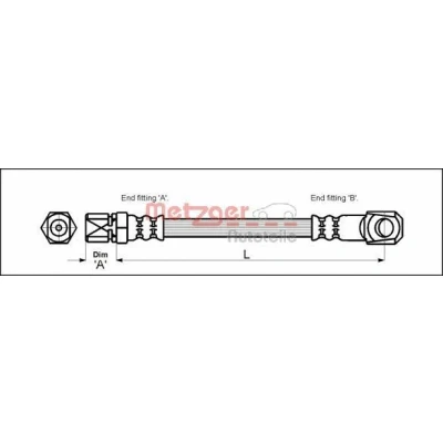 Kuva METZGER 4117018 Jarruletku 280 FIAT: 127 Hatchback