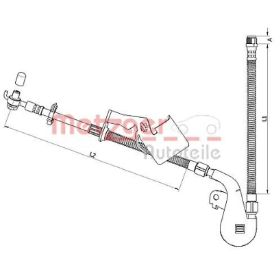Kuva METZGER 4110809 Jarruletku 221, 283 M10 x 1 PEUGEOT: 407 SW, Sedan