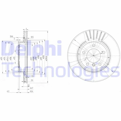 Kuva DELPHI BG3527C Jarrulevyt 300 22 5 Tuuletettu pinnoitettu käsittelemätön ilman pyöränlaakeria, ABS sensorirengasta BMW: 3 Coupe, Touring