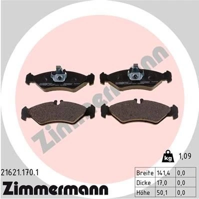 Kuva ZIMMERMANN 21621.170.1 Jarrupalat Kulumisenilmaisemelle Valokuva vastaa toimituslaajuutta VOLKSWAGEN: LT 28 46 2 Kasten, 35 II Bussi