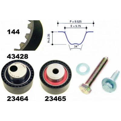 Kuva MAPCO 23428 Jakohihnasarja 144 PEUGEOT: 406 Farmari, 307 Hatchback, FIAT: Scudo I Van