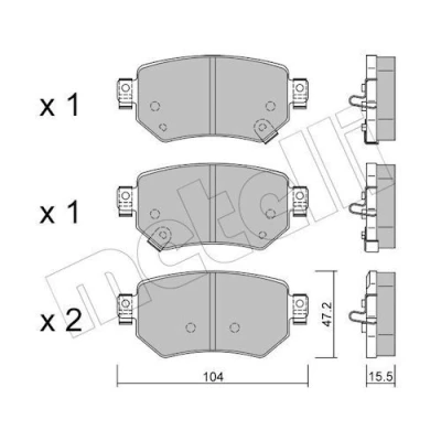 Kuva METELLI 22 1159 0 Jarrupalat akustisella kulumavaroittimella MAZDA: 6 Farmari, Sedan