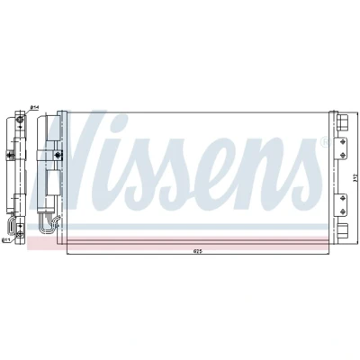 Kuva NISSENS 94781 Ilmastoinnin Lauhdutin Vedenerottimella Alumiini 625 R 134a LAND ROVER: Freelander I SUV