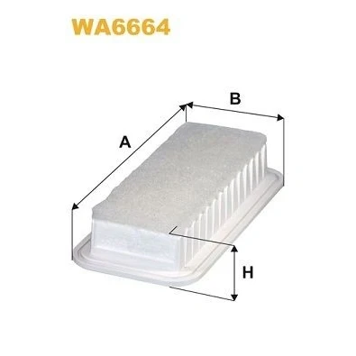 Kuva WIX FILTERS WA6664 Ilmansuodatin 42mm 115mm 259mm Suodatinpanos TOYOTA: Yaris I Hatchback, III II CITROËN: C1
