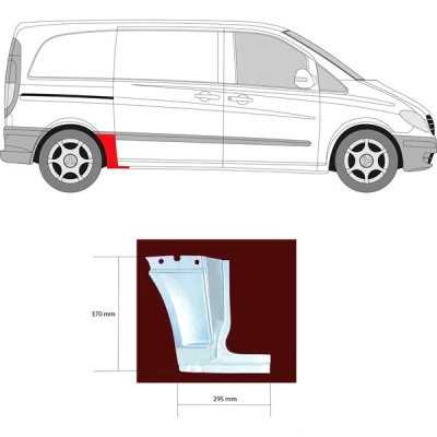 Kuva Kylkipaneli, Eteen, oikea MERCEDES BENZ VIANO [W639], VITO / MIXTO Skåp Buss [W639] OE 6396378909, A6396378909