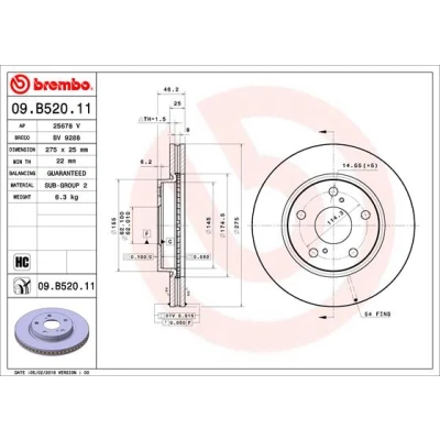 Kuva Jarrulevy, Etuakseli LEXUS HS, TOYOTA PRIUS PLUS, RAV 4 III, IV OE 4351242040, 4351242080