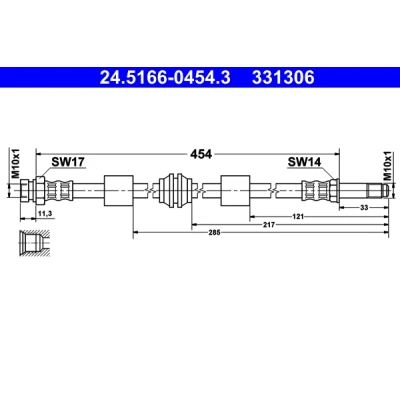 Kuva Jarruletku, Etuakseli FORD GALAXY I, SEAT ALHAMBRA, ALHAMBRA VAN, VW SHARAN, SHARAN VAN OE 1001348, 7335771, 7M0 611 701 D