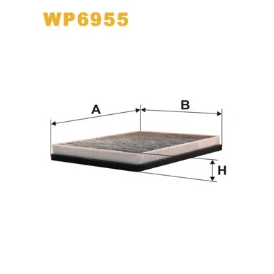 Kuva WIX FILTERS WP6955 Raitisilmasuodatin Aktiivihiilisuodatin 268mm 199mm 31mm BMW: 5 Sedan, Touring, ALPINA: B10 Sedan