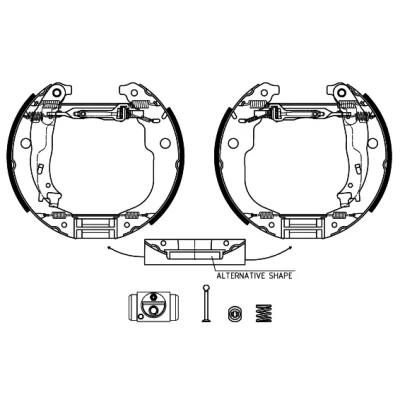 Kuva TEXTAR Shoe Kit Pro 84067201 Jarrukenkäsarja, Rumpujarru Pyörän jarrun sylinterillä, Säätöelementillä