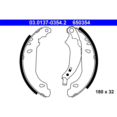 Kuva ATE 03.0137 0354.2 Jarrukengät 180 32 Vivulla PEUGEOT: 206 Hatchback, 207 206+ Hatchback