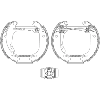Kuva TEXTAR Shoe Kit Pro 84053700 Jarrukenkäsarja, Rumpujarru Pyörän jarrun sylinterillä, Säätöelementillä FORD: FIESTA 5