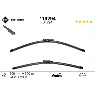 Kuva Pyyhkijänsulka Swf Visioflex 119294 Edessä Rungottomat FORD: Kuga Mk3, LAND ROVER: Freelander 2 SUV