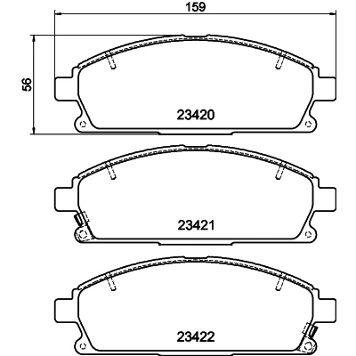 Kuva HELLA 8DB 355 009 661 Jarrupalat akustisella kulumavaroittimella NISSAN: X Trail, INFINITI: Q45 II