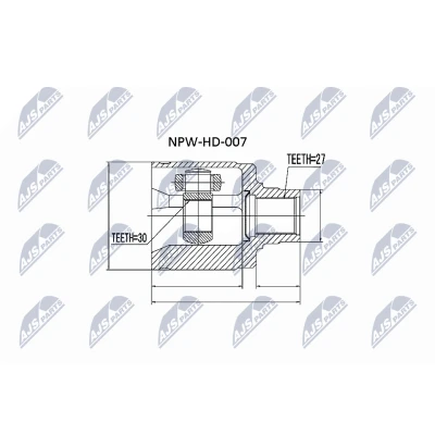 Kuva NTY NPW HD 007 Vetonivel HONDA: HR V I, CR 1, Accord 7 Tourer