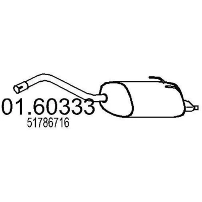 Kuva MTS 01.60333 Takaäänenvaimennin 890 FIAT: 500 Hatchback