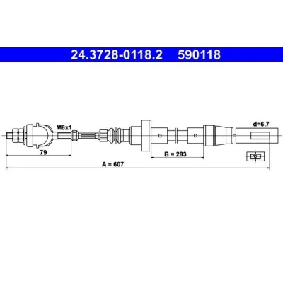 Kuva ATE 24.3728 0118.2 Kytkinvaijeri