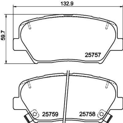 Kuva HELLA 8DB 355 025 911 Jarrupalat akustisella kulumavaroittimella Tarvikkeilla HYUNDAI: SANTA FE 2